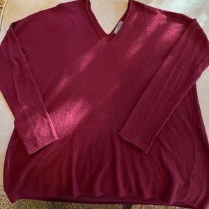 Vince double V neck wool and cashmere sweater